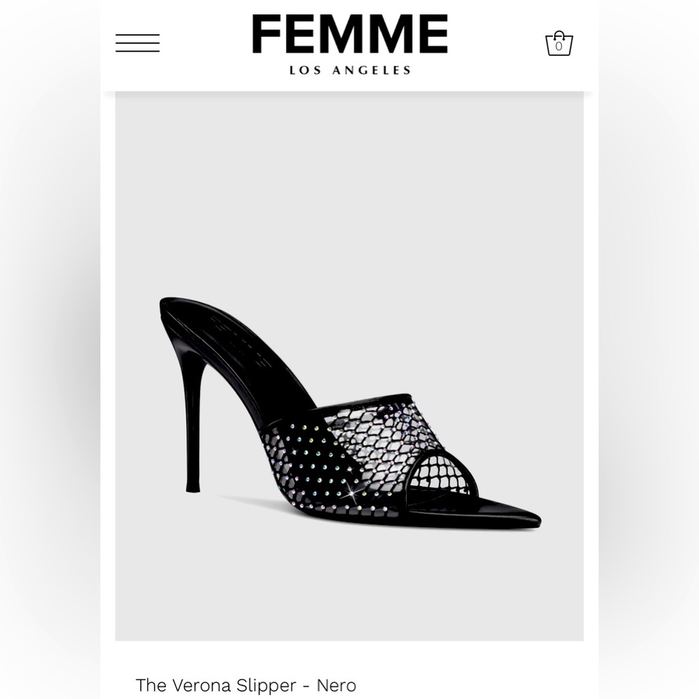 NWT - FEMME - The Verona Slipper in Nero - Size 36 (US 6) // Color: Black